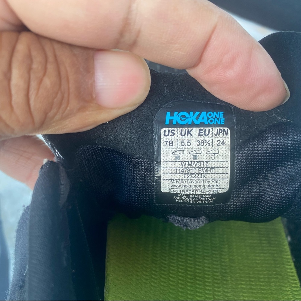 Hoka One One Mach 6 Women's Black White Running Sneakers Size 7B - Picture 13 of 15